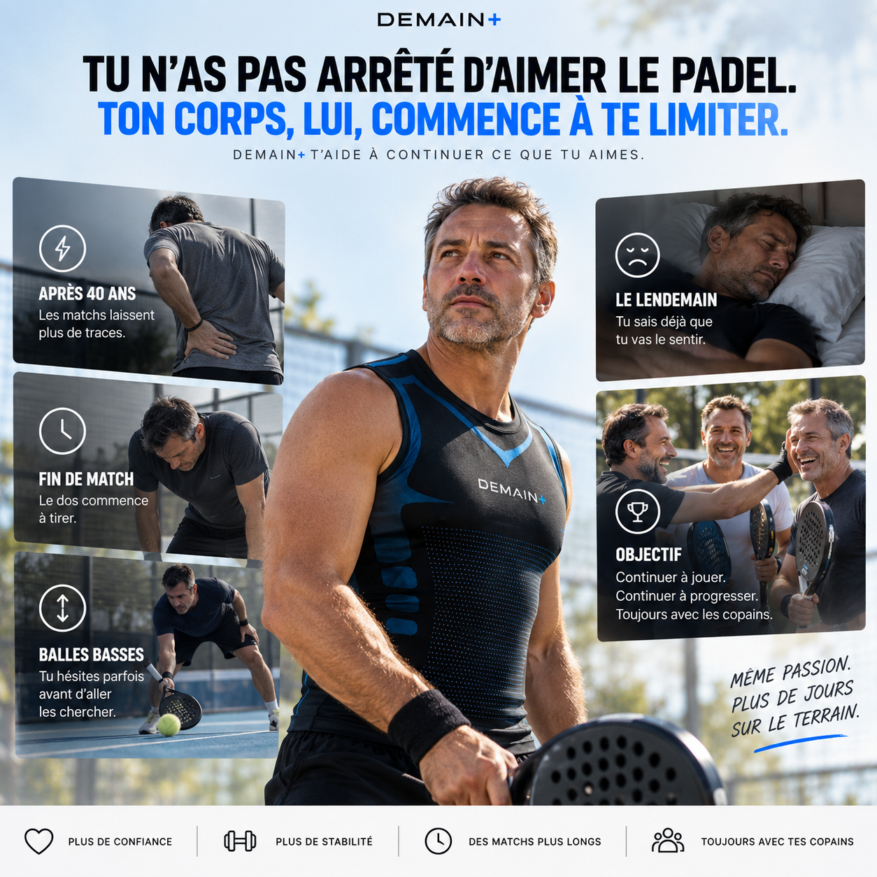 Demain+ | Débardeur de Compression Gainant Padel