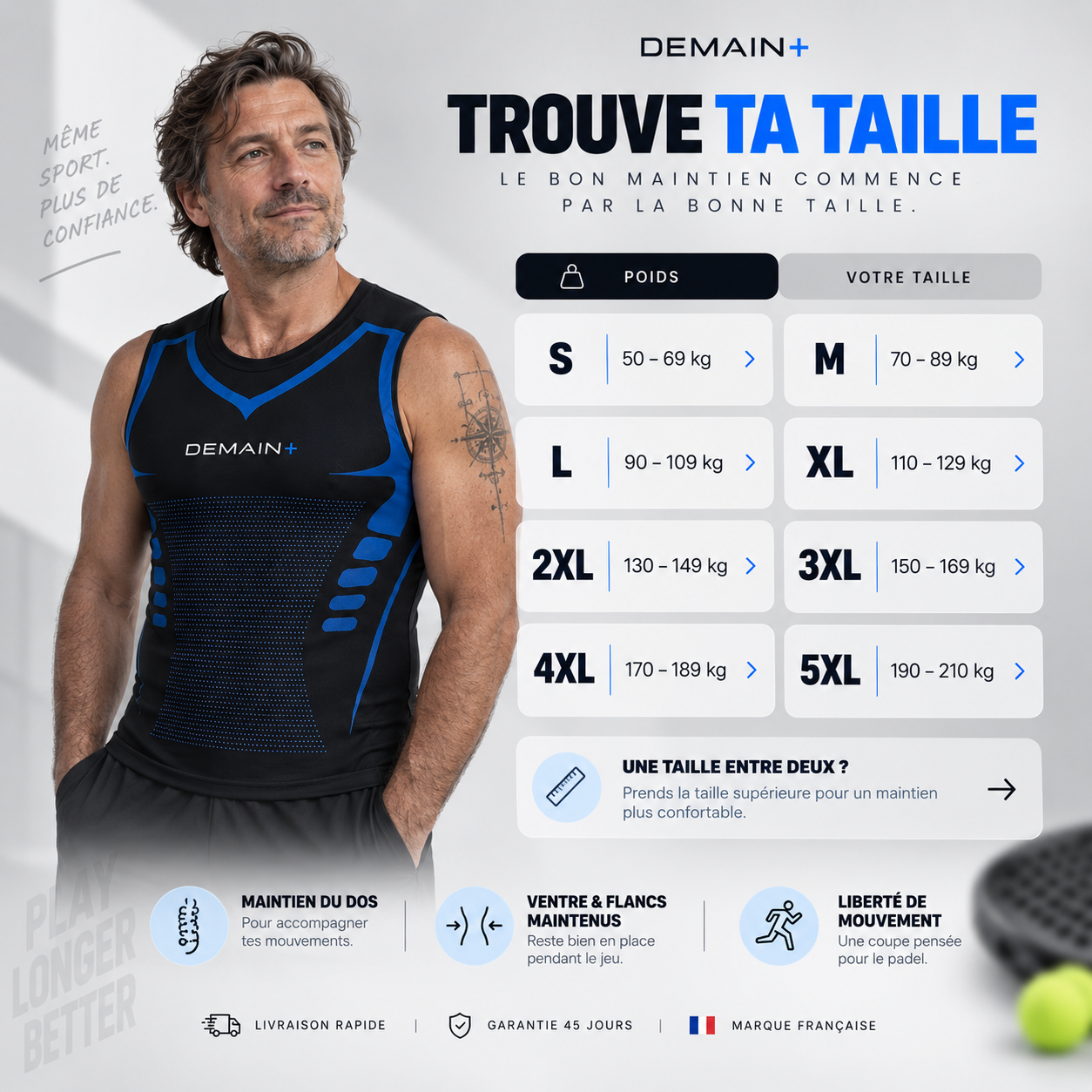 Demain+ | Débardeur de Compression Gainant Padel